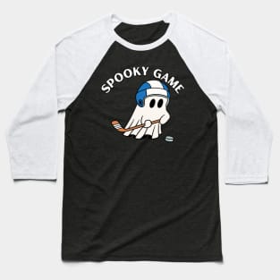 Spooky game, ghost playing hockey. Halloween Baseball T-Shirt